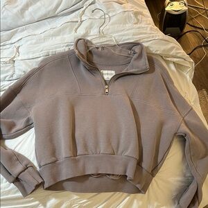 Abercrombie cropped quarter zip